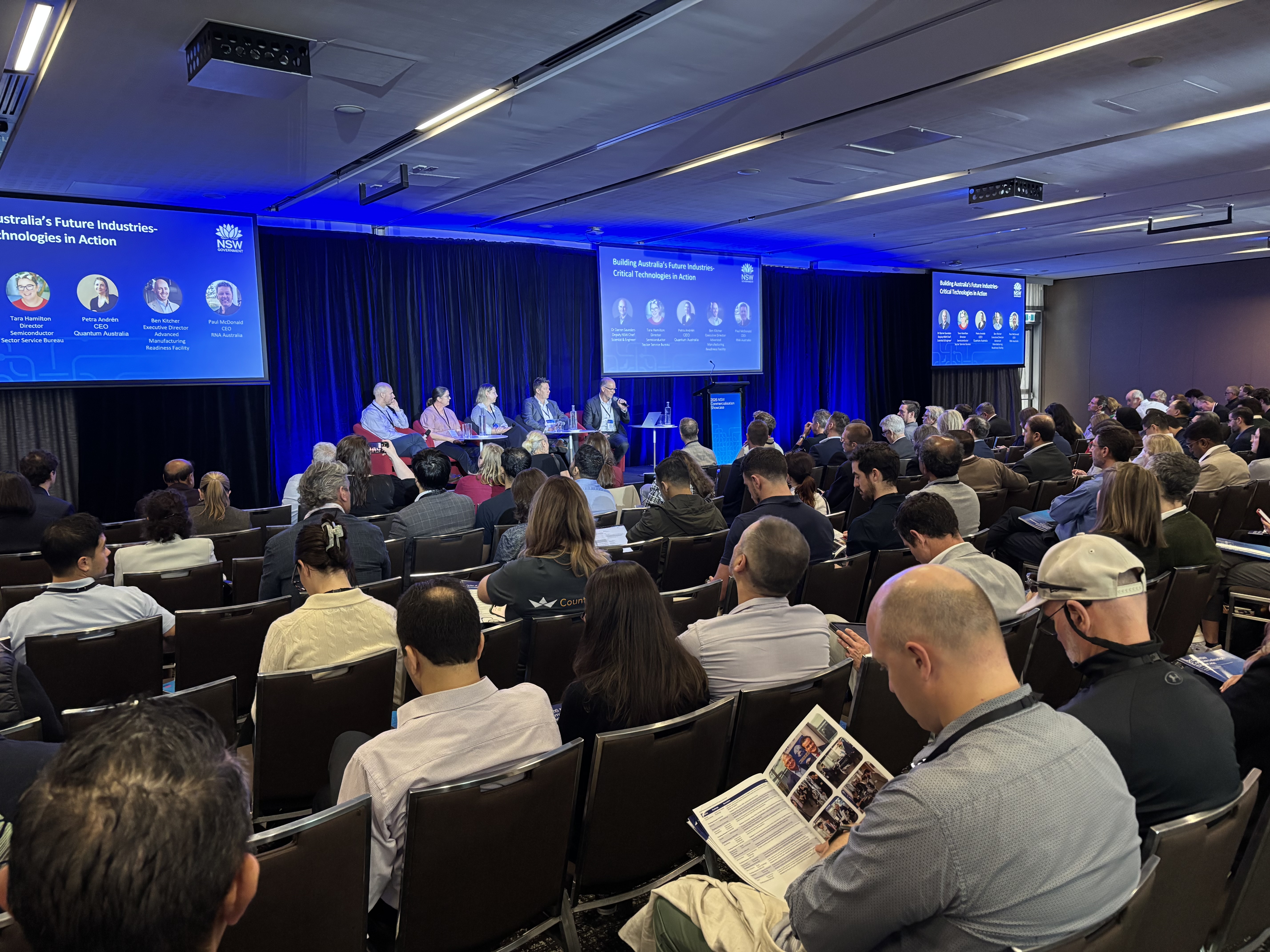 A panel discussion at the 2026 NSW Commercialisation Showcase